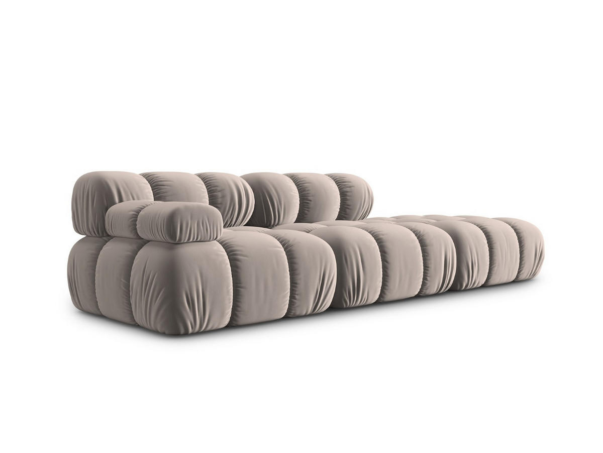 MODULARES-SOFA rechts Bellis aus Samt beige 4 Sitzplätze - Beige, Textil (94/63/282cm) - Micadoni