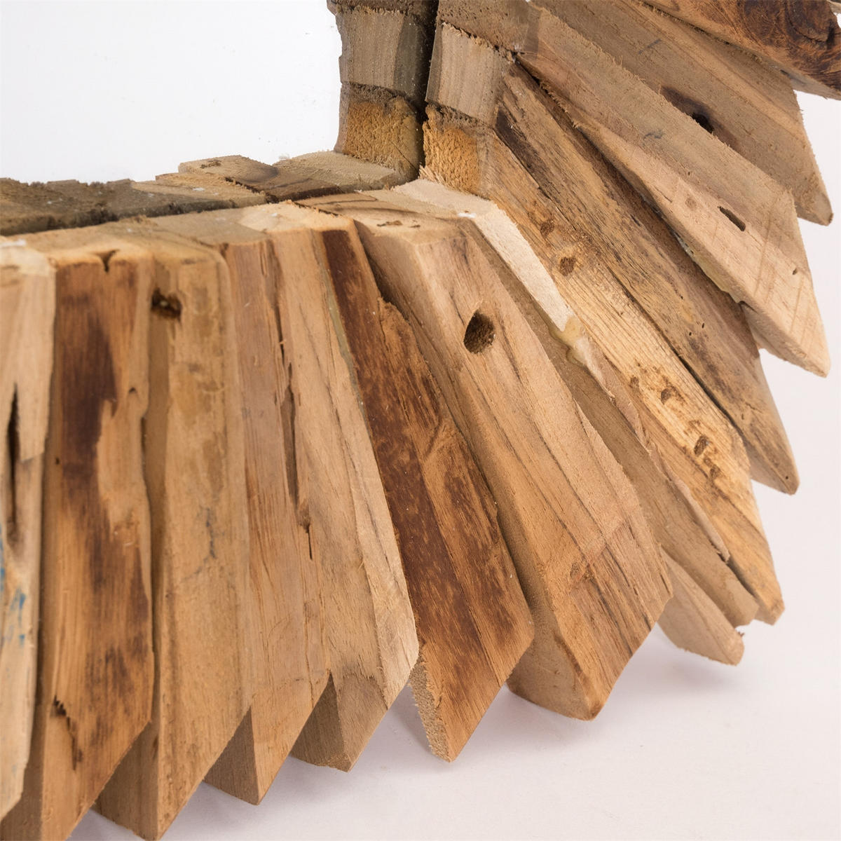 WANDSPIEGEL Spikes 50x50 cm Massivholz naturfarben - Braun, Holz (50/50/5cm) - CREEDWOOD