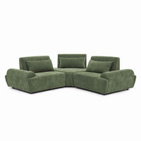 ECKSOFA 3-Sitzer, Grün - Grün, Textil (231/231cm) - Oviala
