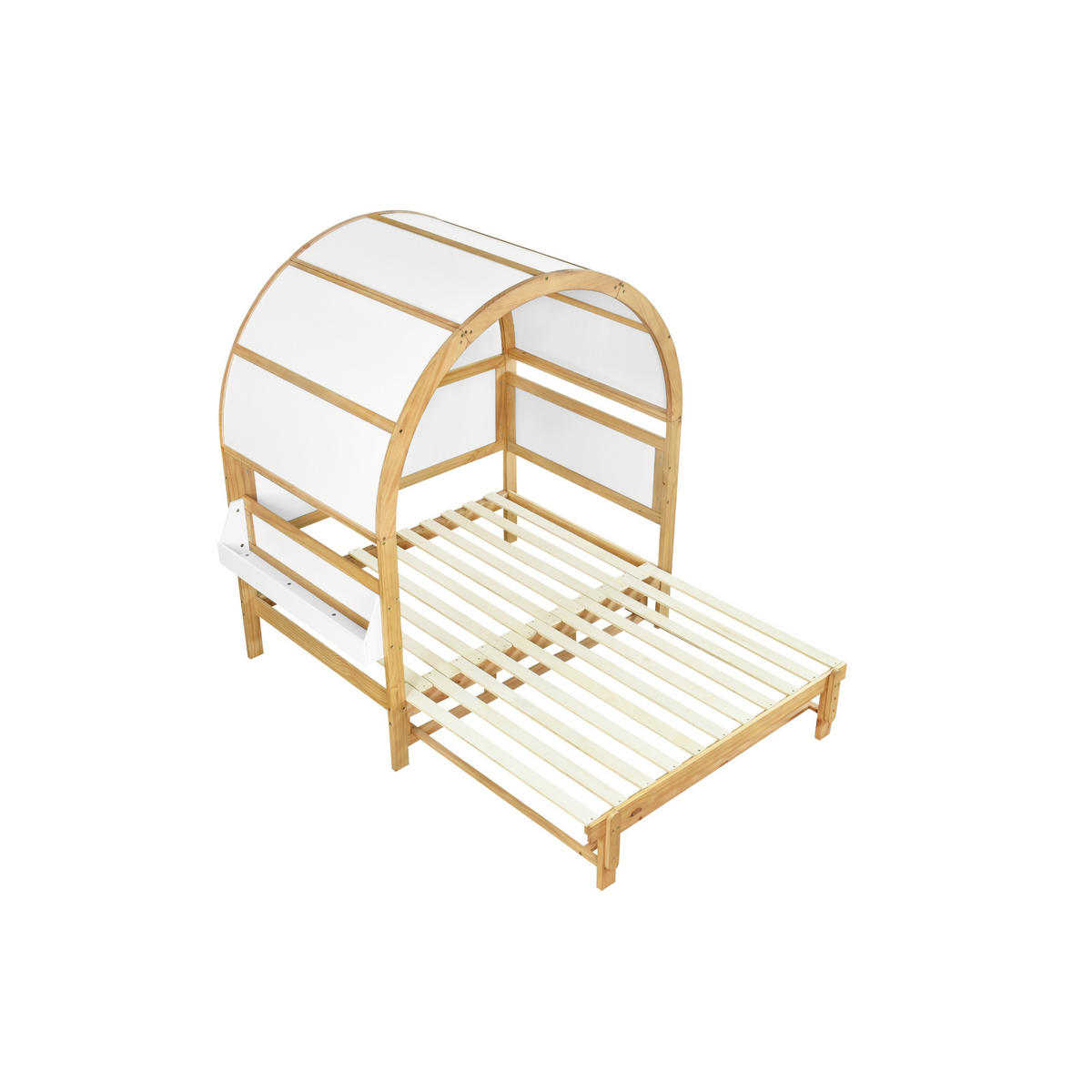 KINDERBETT 140/200 cm Weiß, Natur - Weiß/Naturfarben, Holz/Holzwerkstoff