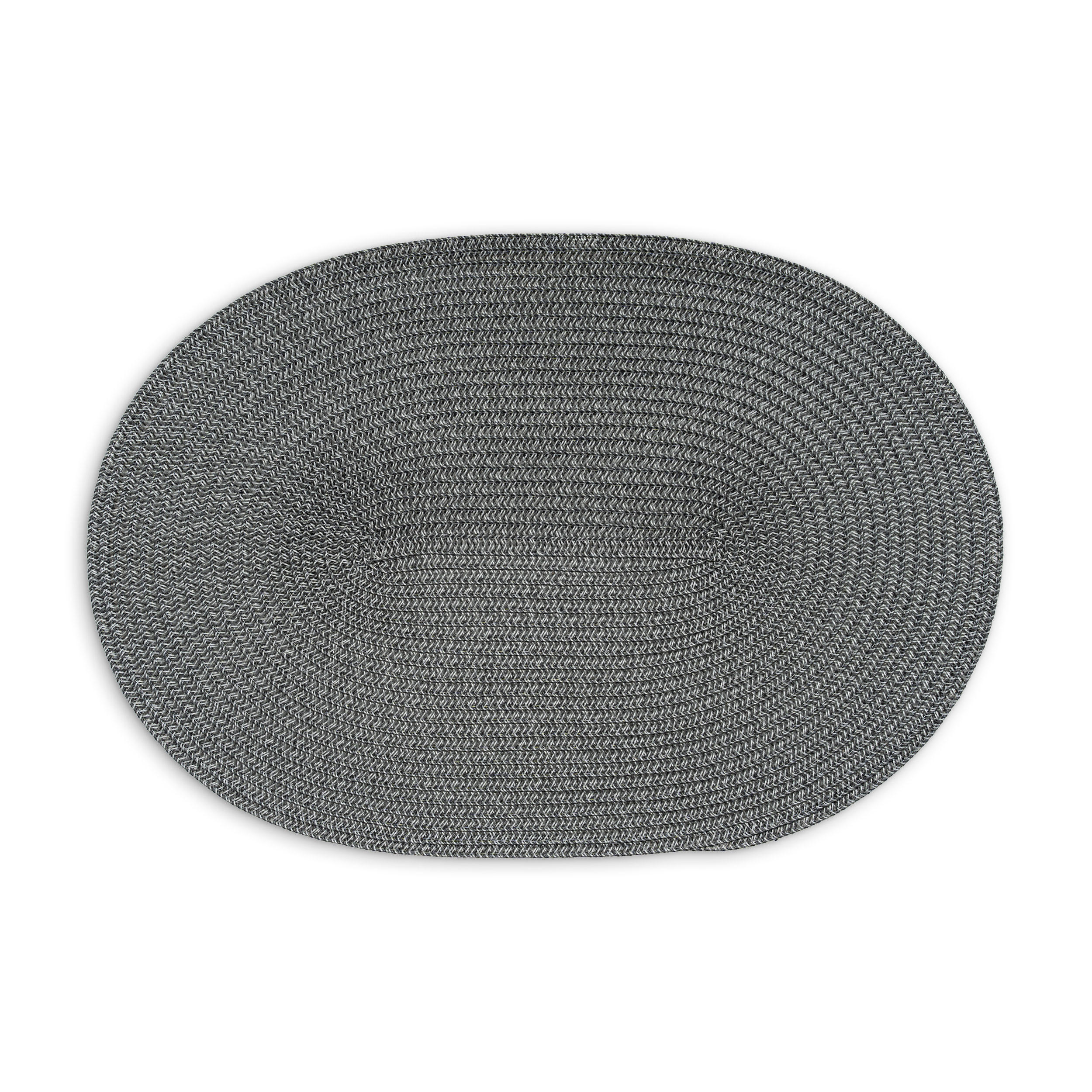TISCHSET Oval, Kunstfaser, Dunkelgrau, 45 x 31 cm, 6618 - Grau, Kunststoff (45/31/1cm) - Continenta