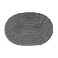TISCHSET Oval, Kunstfaser, Dunkelgrau, 45 x 31 cm, 6618 - Grau, Kunststoff (45/31/1cm) - Continenta