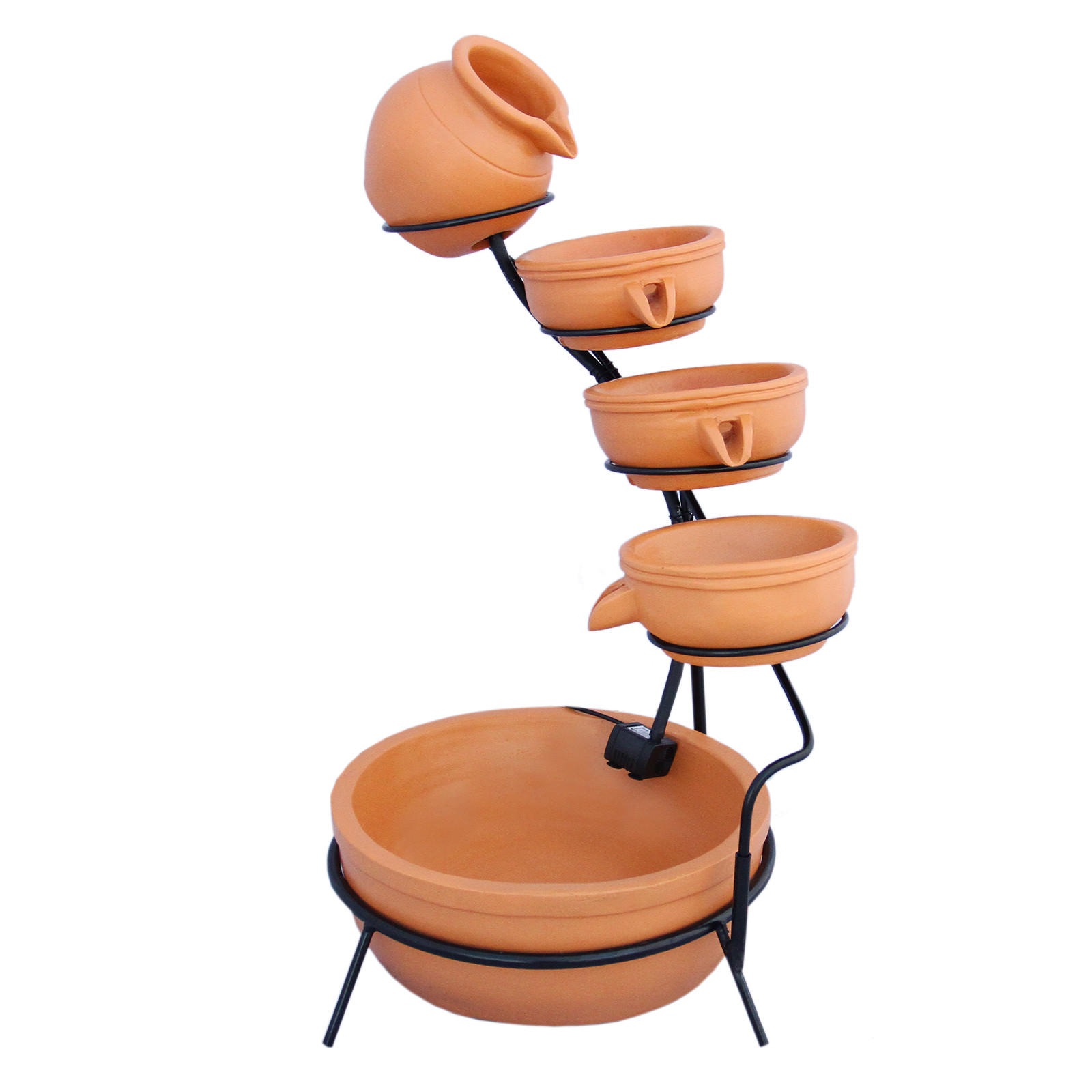 KASKADENBRUNNEN Solar mit Akku - Terracotta - Terracotta, Kunststoff (50/44/1cm) - Monstershop