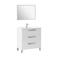 BADEZIMMERMÖBEL Glänzendes Weiß 86/80/45 cm - Weiß, Holzwerkstoff (80/45/86cm) - DMORA