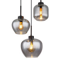 LED HÄNGELEUCHTE Matt Schwarz Rauchglas - Schwarz, Glas (38/38/120cm) - Globo Lighting