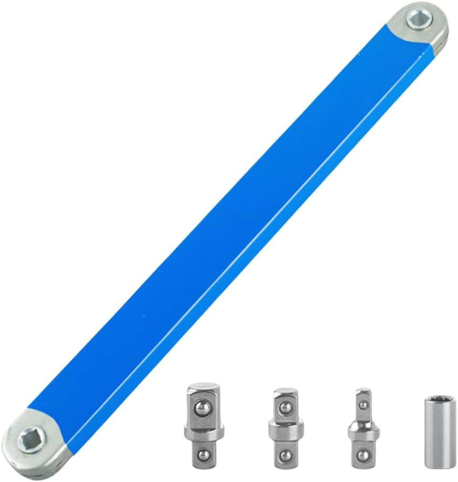 SCHRAUBENSCHLÜSSEL – für den Einsatz in beengten Bereichen und an schwer zugänglichen Befestigungselementen – blau - Blau, Metall (39/4/2cm) - DCA