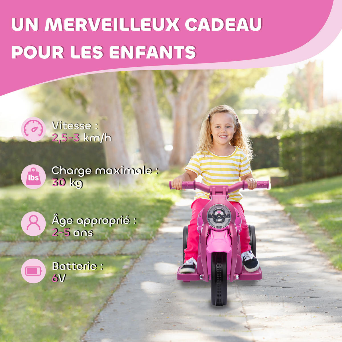 ELEKTRO-MOTORRAD DE-13055 Blubberfunktion Rosa - Pink, Kunststoff (80/36/43.5cm) - ComfortXL