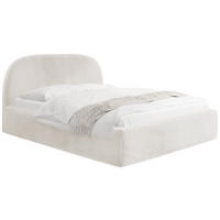 POLSTERBETT Puro mit Bettkasten, Creme Samt 120 x 200 cm – mit Metall-Lattenrost - Beige/Birkefarben, Kunststoff/Textil (120/200cm) - WFL GROUP