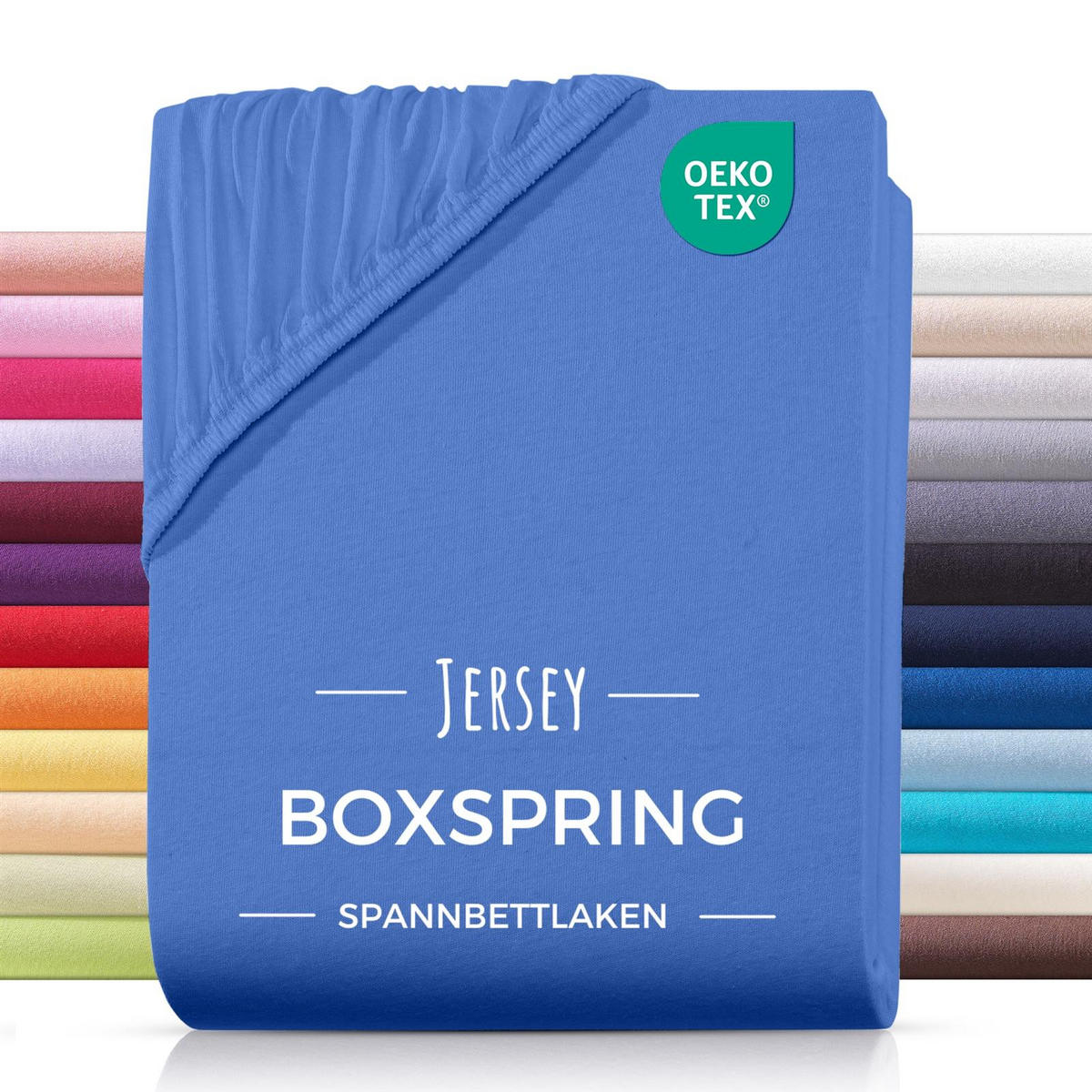 SPANNBETTLAKEN Boxspringbett Jersey 180x200 180x220 200x200 200x200, Wasserbett Bettlaken aus 100% Baumwolle - Blau, Textil (200/220cm) - Carpe Sonno