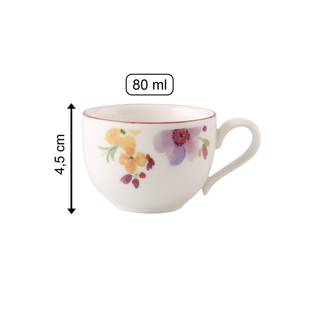 ESPRESSOOBERTASSEN Mariefleur Basic bunt 80 ml 6er Set - Multicolor, Keramik (0.08L) - Villeroy & Boch