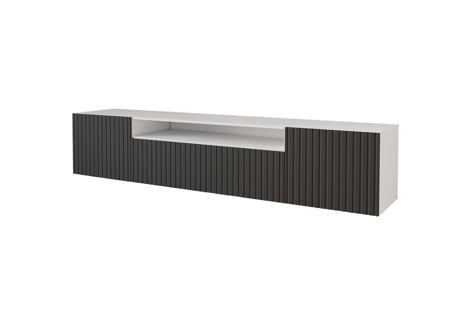 ALTDECOR NÍZKÁ komoda KITO-W 200 x 40 x 41 cm – bílá / černá