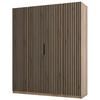KLEIDERSCHRANK Kaja Eiche Evoke 200 cm - Eichefarben/Schwarz, Holzwerkstoff/Metall (200/239/61.9cm) - Selsey