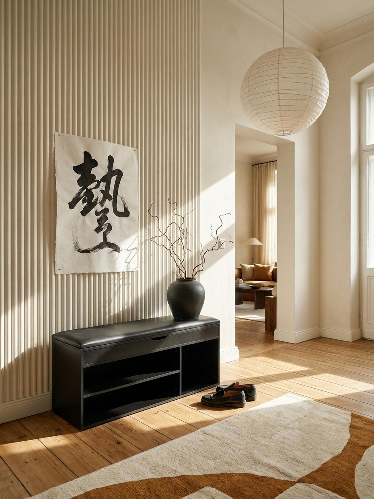 SCHUHBANK – Kunstleder/Holz, 104x51x32 cm, Schwarz, mit Stauraum - Schwarz, Holzwerkstoff/Textil (104/51/32cm) - KADIMA DESIGN