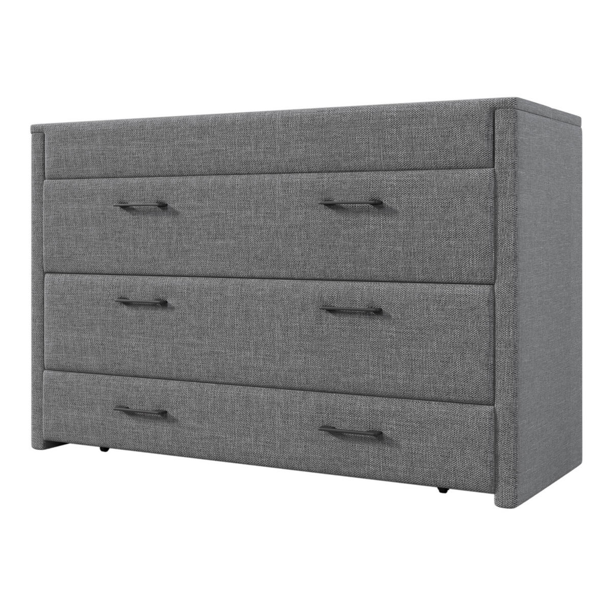 SCHRANKBETT 140/200 cm DE-04949, mit USB+Typ-C, Schublade und Ablagefach in Grau - Grau, Holzwerkstoff (140/200cm) - ComfortXL