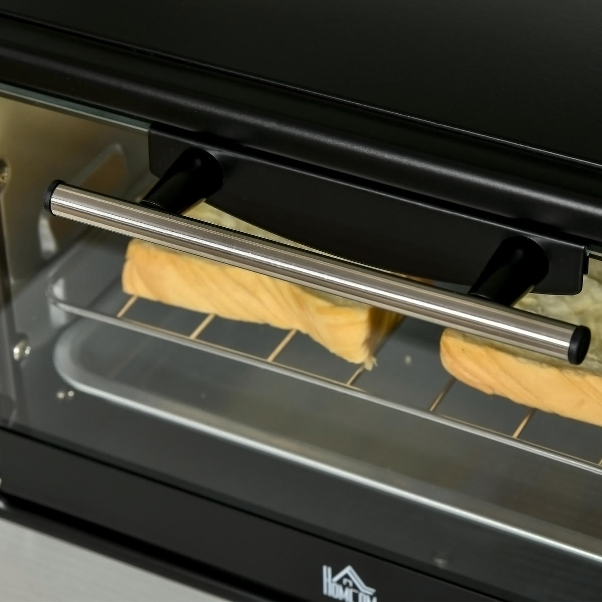 MINIBACKOFEN 10L 750W Elektrobackofen mit Timer, Temperatur bis 230°C, inkl. Backblech & Grillrost, Schwarz - Schwarz, Metall (36.5/22/26cm) - Beaface
