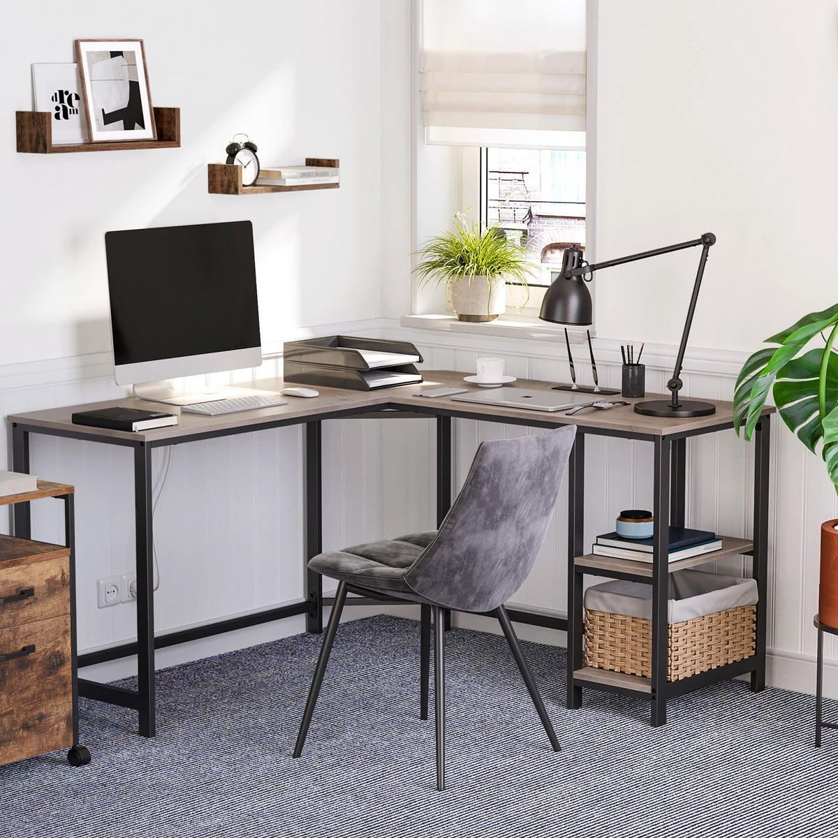 ECKSCHREIBTISCH COMPUTERTISCH - Schwarz, Holzwerkstoff (138/138/75cm) - Hansiro