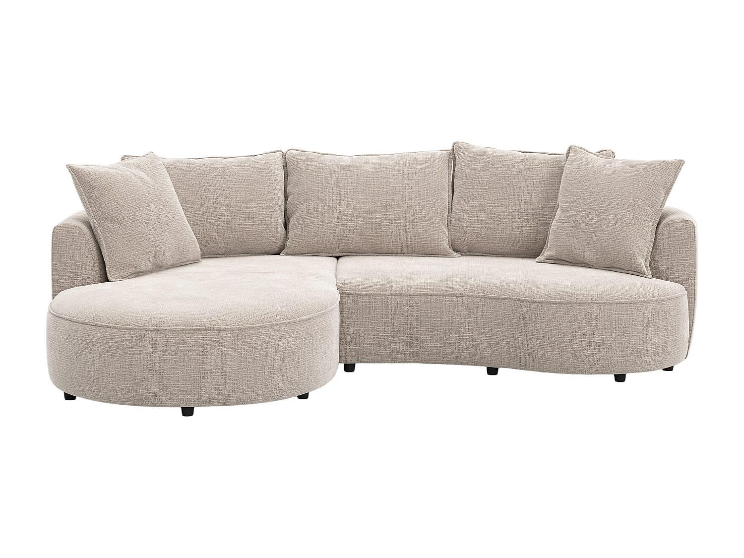 SOFA ohne Schlafmöglichkeit - 5 Personen - Stoff - Taupe - Taupe, Textil (260/63/160cm) - Vente-Unique