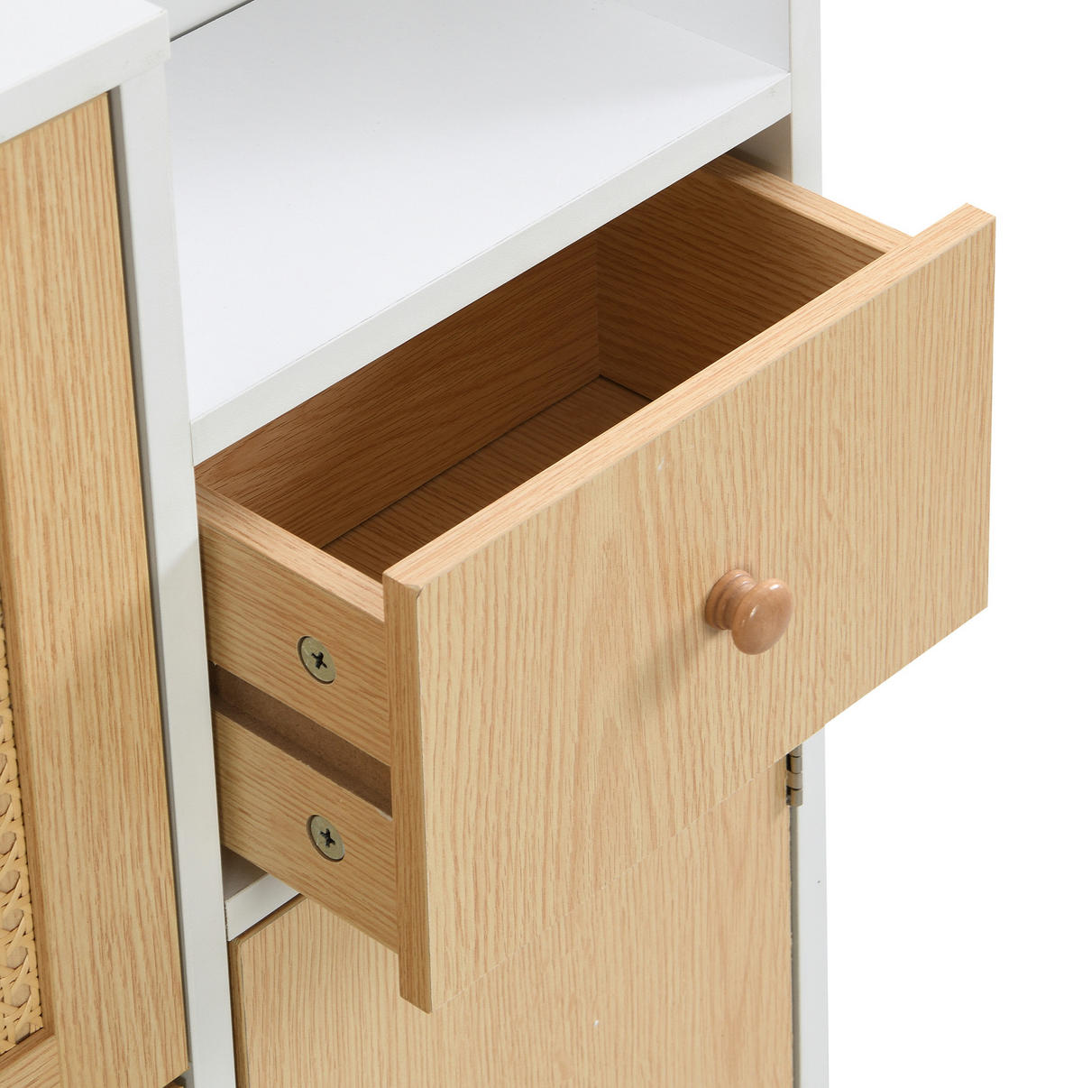 SCHUHSCHRANK 90/125/17 cm Natur/Weiß aus MDF mit 3 Klappen und Schublade - Weiß, Holzwerkstoff (90/125/17cm) - OKMYHOME