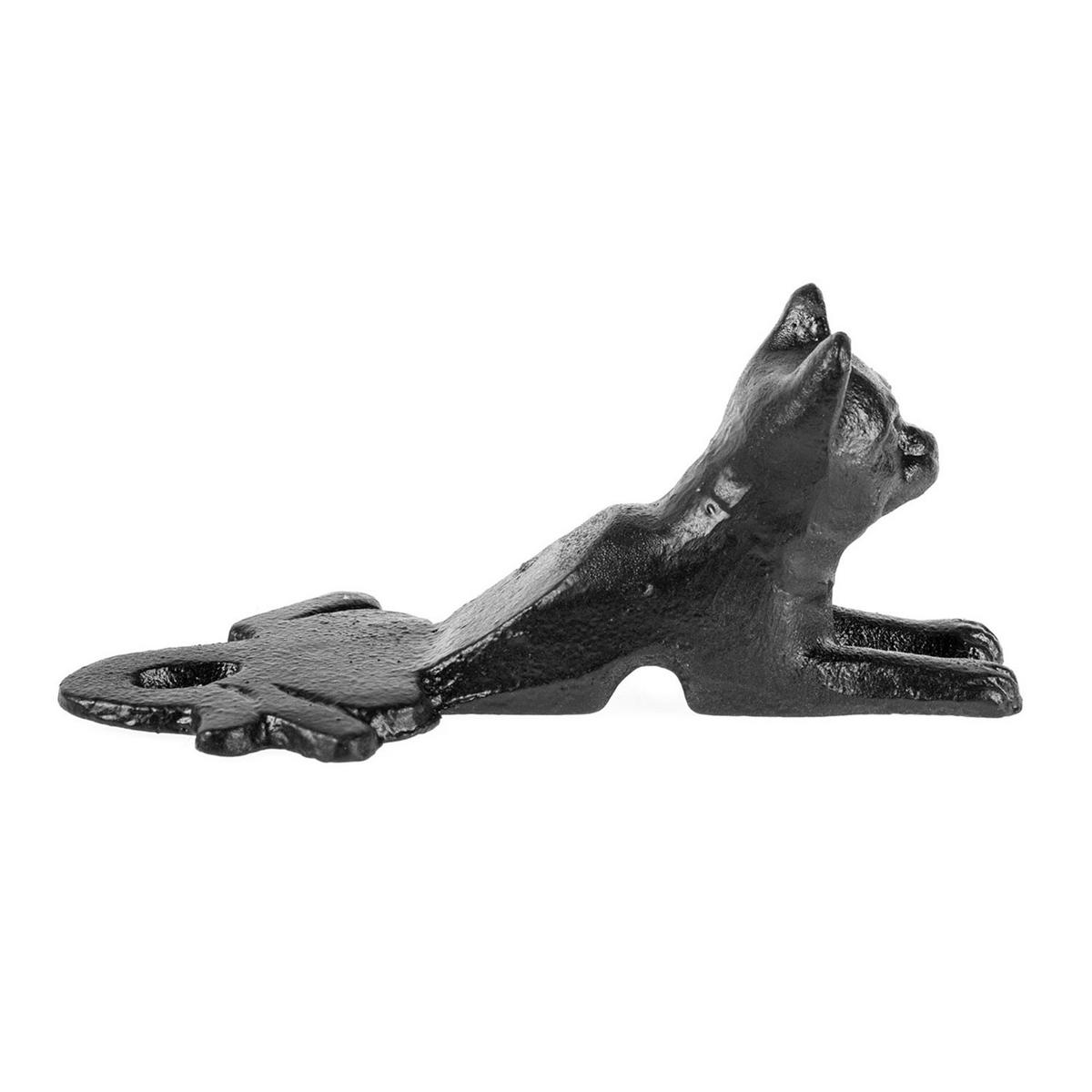 TÜRSTOPPER Katze - Schwarz, Metall (8/16cm) - Homescapes