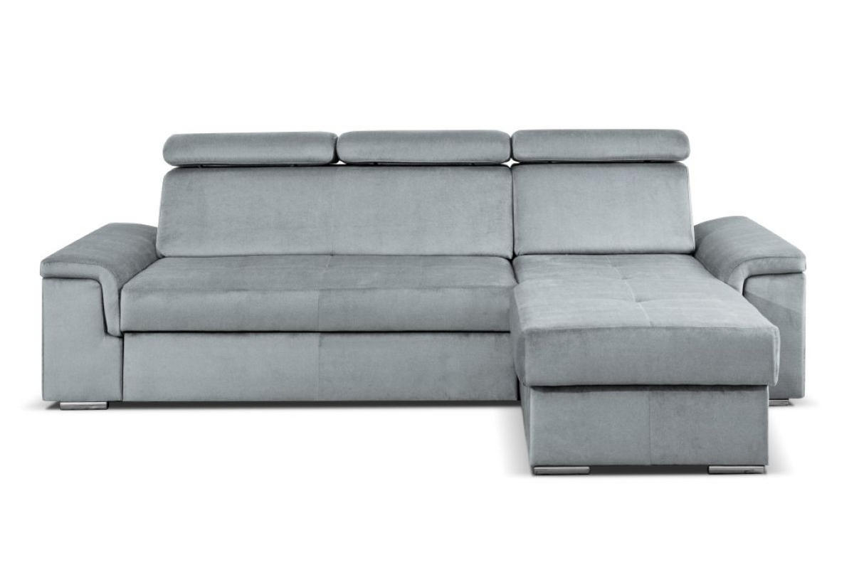 ECKSOFA Monaco L-Form mit Schlaffunktion und Bettkasten 245 cm, hellgrau - Hellgrau, Holz/Kunststoff (245/163cm) - Margaret Hadas24