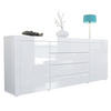 SIDEBOARD La Paz Weiß Hochglanz / Weiß Hochglanz - Weiß Hochglanz, Holzwerkstoff (167/72/35cm) - Vladon