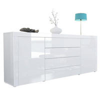 SIDEBOARD La Paz Weiß Hochglanz / Weiß Hochglanz - Weiß Hochglanz, Holzwerkstoff (167/72/35cm) - Vladon