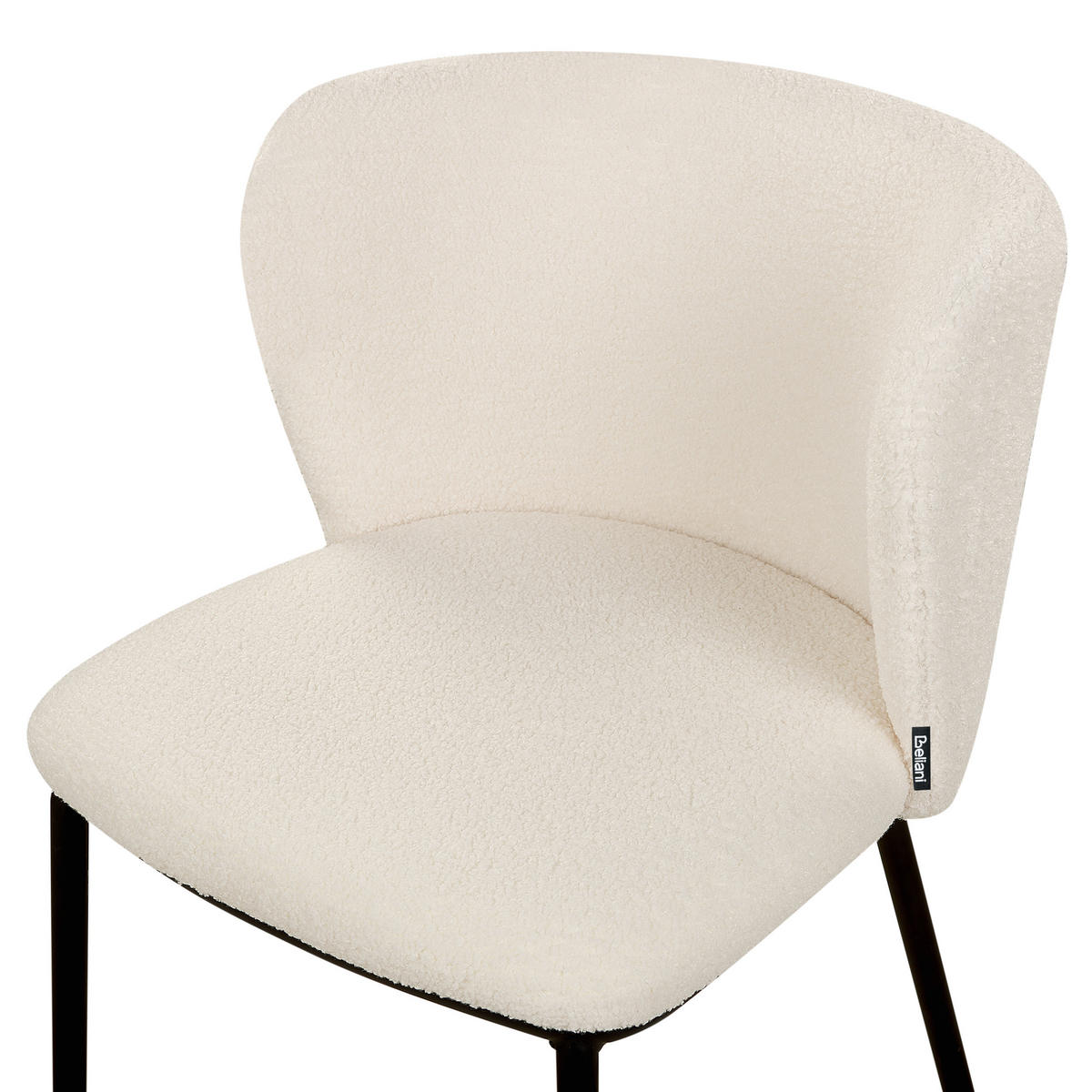 ÉTKEZŐSZÉK 2 darabos Szett Buklé törtfehér Mina - fekete/krém, textil (48/75/52cm) - Beliani