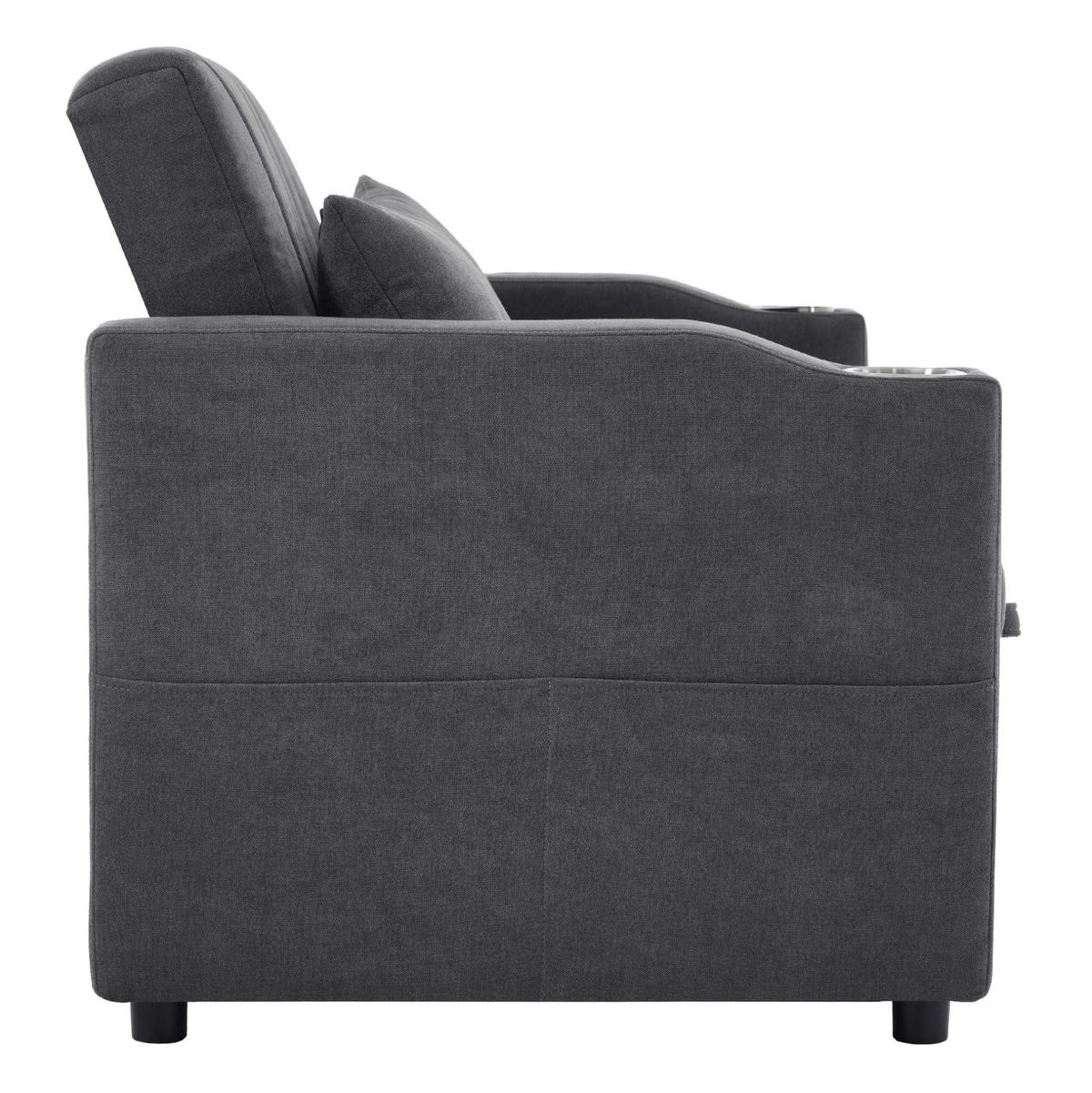 SCHLAFSOFA 136/84/84 cm in Grau – mit 3-fach verstellbarer Rückenlehne - Grau, Textil (136/84/162cm) - BEAOK