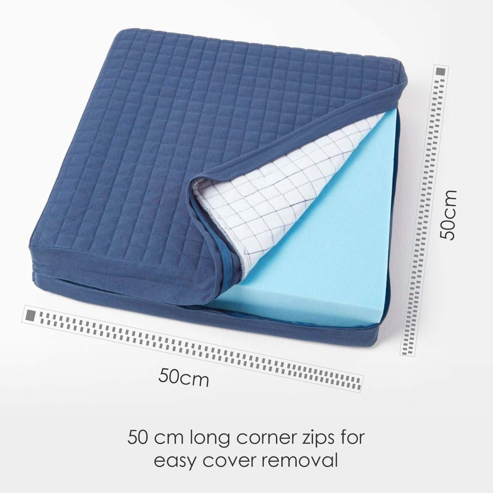 SITZKISSEN orthopädisch 50/50/10 cm – Sesselkissen dunkelblau - Dunkelblau, Textil (50/50/10cm) - Homescapes