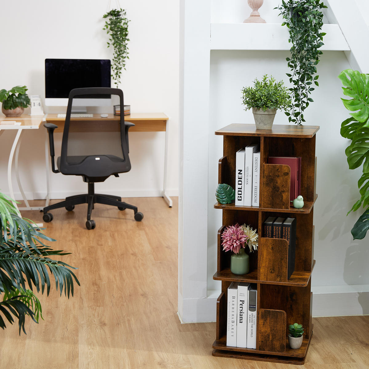 BÜCHERREGAL - Braun, Holzwerkstoff/Metall (39/95/39cm) - Relaxdays