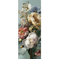 GLASBILD 30x80 cm Blumen Vintage - Beige, Glas (30/80cm) - artissimo