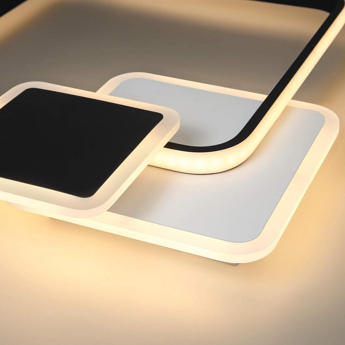 LED-DECKENLEUCHTE Magdalena 47/41/7 cm - Schwarz, Metall (47/41/7cm) - Nettlife