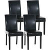 ESSZIMMERSTUHL Ines, 4er Set Kunstleder, Gestell Holz Schwarz Schwarz - Schwarz, Holz/Textil (41/91/47cm) - TPFLiving