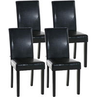 ESSZIMMERSTUHL Ines, 4er Set Kunstleder, Gestell Holz Schwarz Schwarz - Schwarz, Holz/Textil (41/91/47cm) - TPFLiving