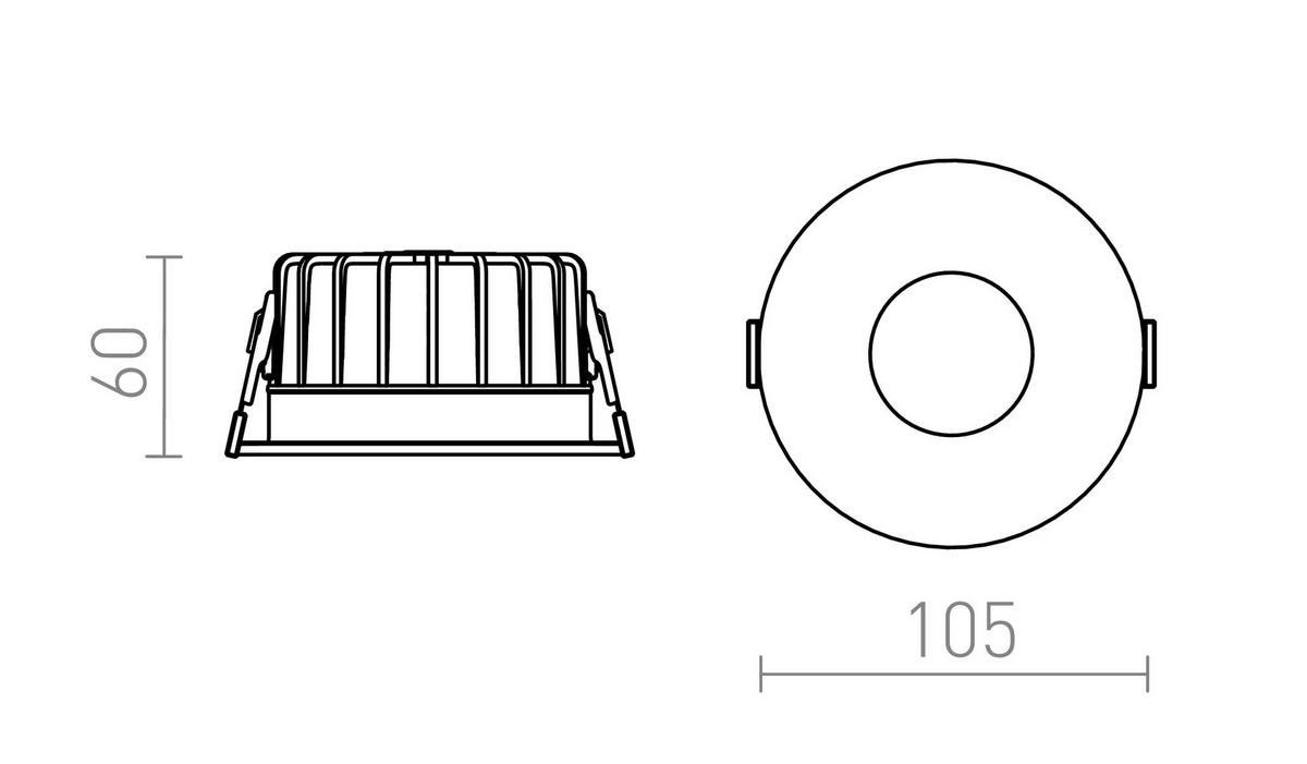 EINBAULEUCHTE FLEUR IP54 DIMM Weiß 15 W IP54 - Weiß, Metall (105/105/12cm) - Rendl
