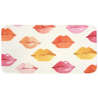 KOUPELNOVÁ PŘEDLOŽKA Rty - barevné - lesklé 120x60 cm - růžová, textil/plast (120/60cm) - OnlyWow