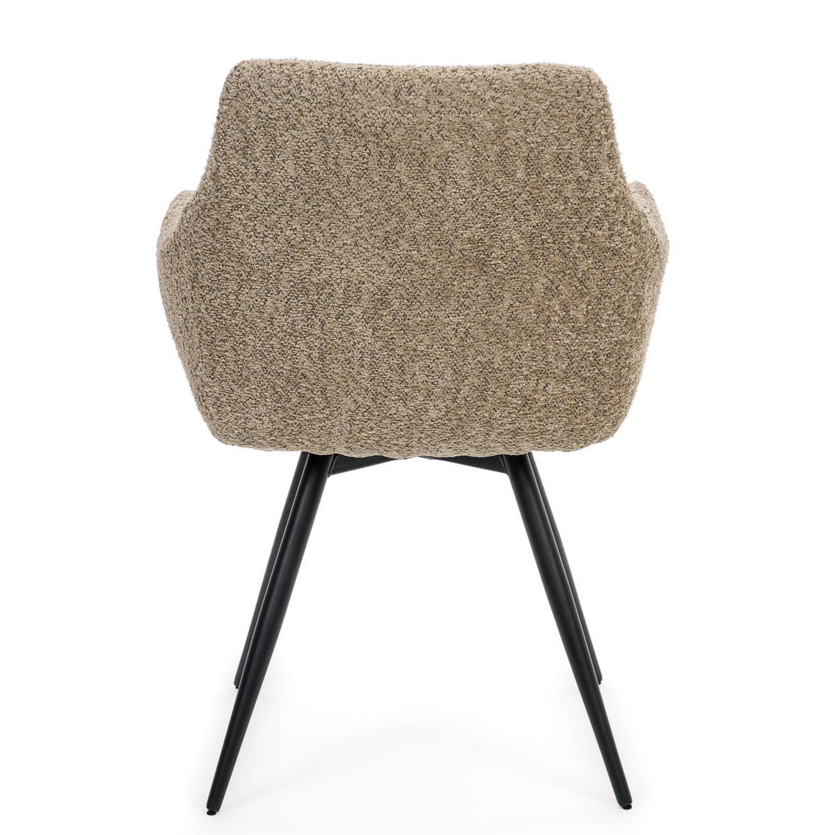 STUHL FANO drehbar gepolsterter mit Steppung - beige - Boucle - Sandfarben/Beige, Textil/Metall (58/83/59cm) - NEW HOME