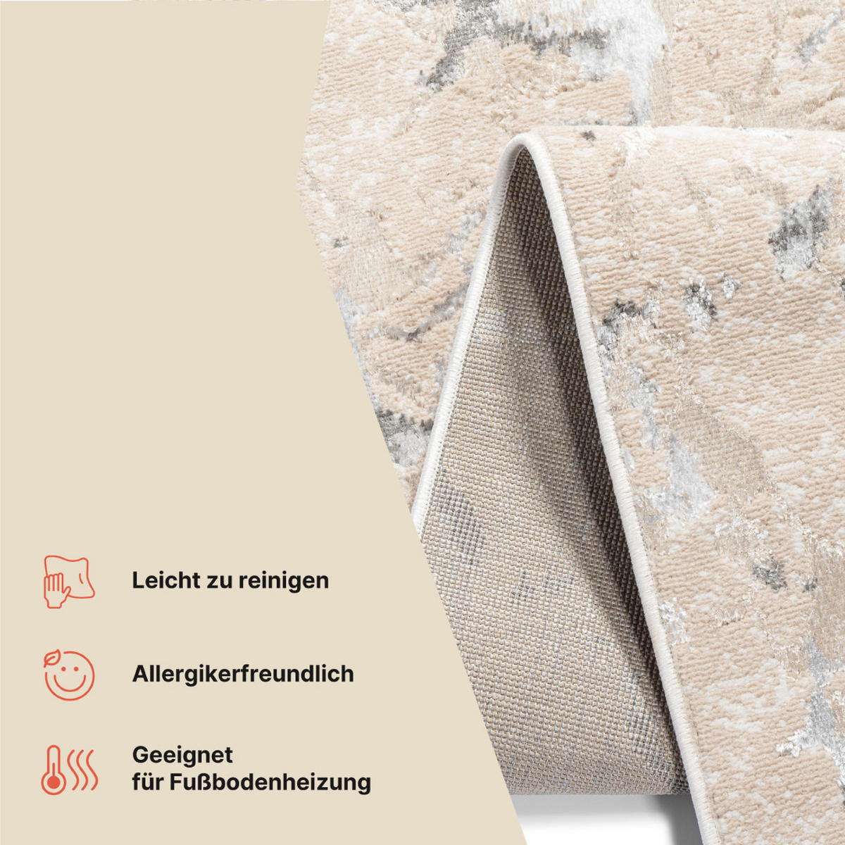 TEPPICHLÄUFER CRYSTAL champagner abstrakt 120/300 cm - Champagner, Textil (120/300cm) - Tapiso
