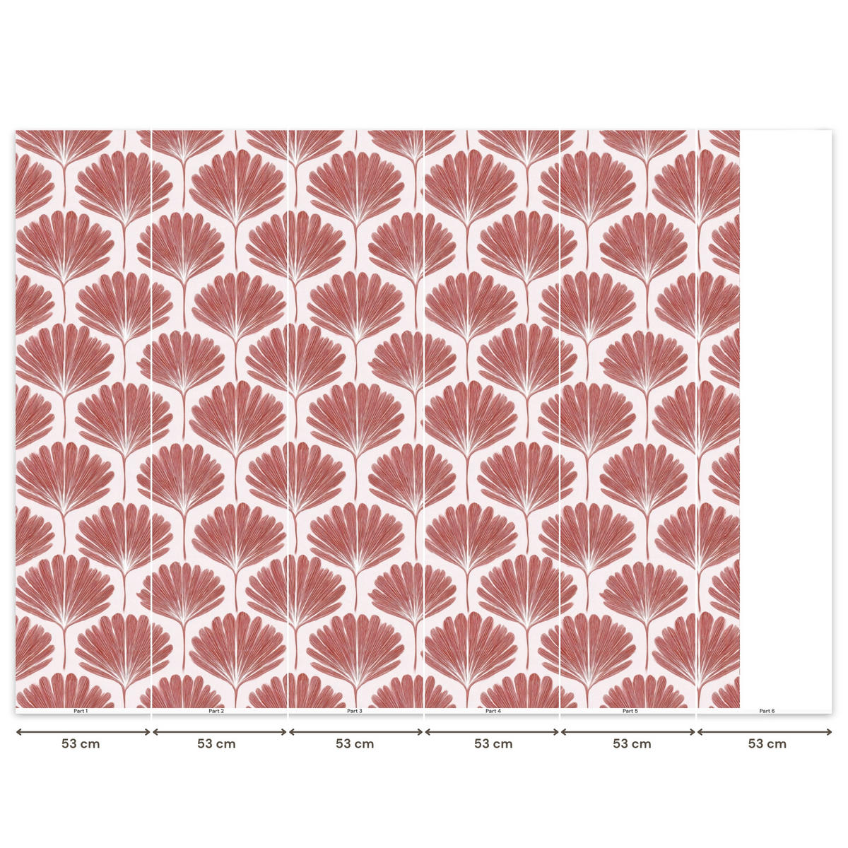 TAPETE - Fächer - Motiv - Terra - 280x220 cm - Rotbraun, Papier (280/220cm) - OnlyWow
