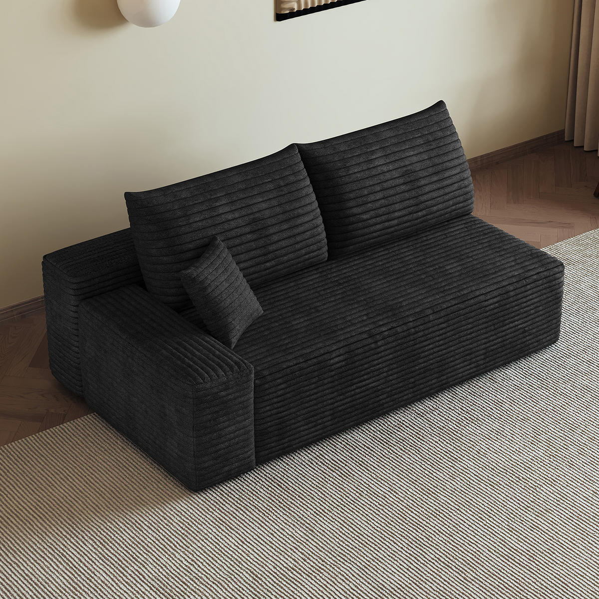 SOFAELEMENT DE-34721 linke Chaiselongue Schwarz - Schwarz, Textil (95/83/175cm) - ComfortXL