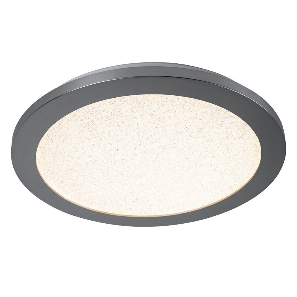 LED DECKENLEUCHTE Metall Silber Kristalloptik - Silberfarben, Metall (30/30/2.5cm) - Wofi
