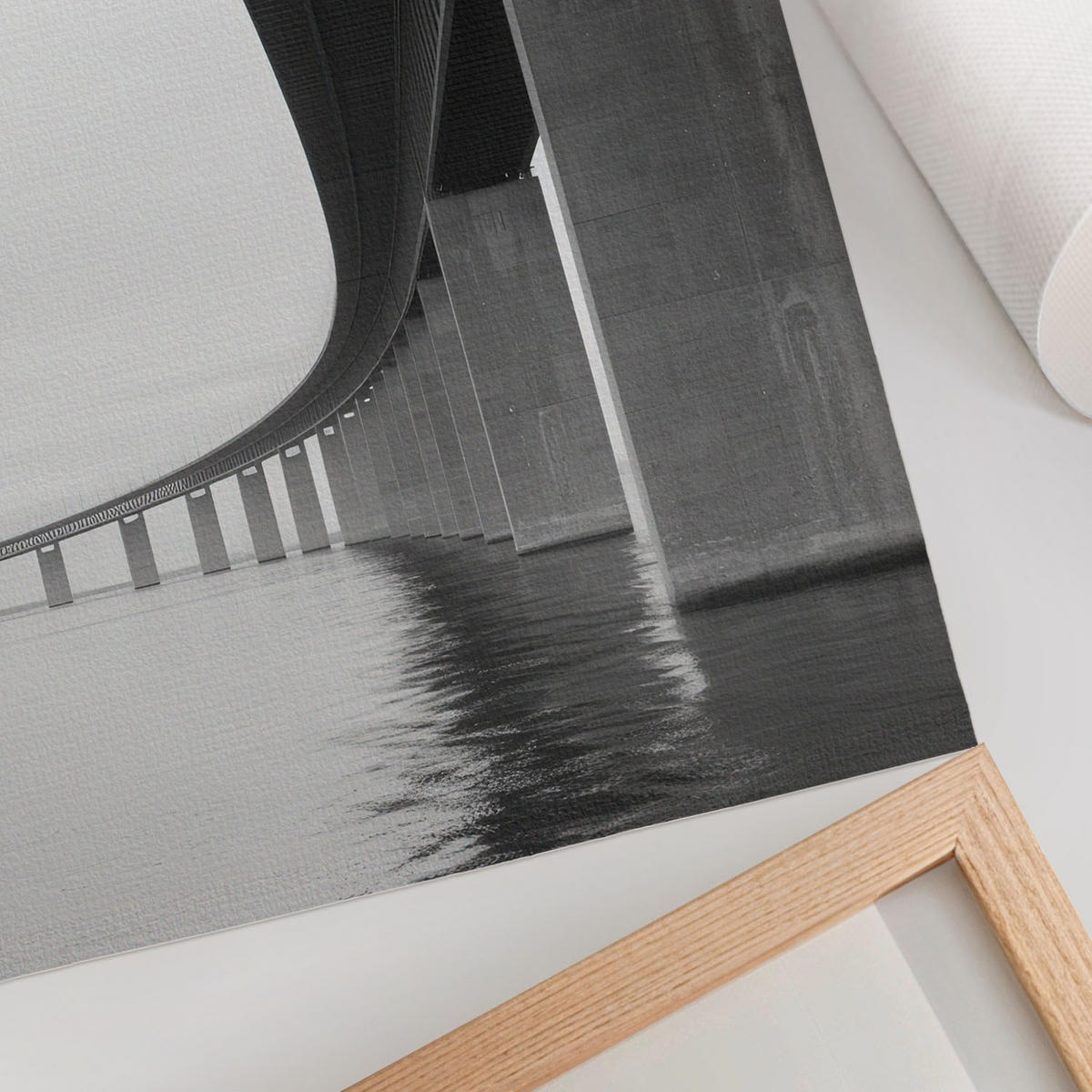 POSTER - 29x42 cm - Sample - Brücke und Wasser - Grau, Textil (29/42/0.1cm) - TULUP