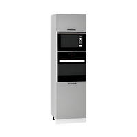 MIKROWELLENUMBAUSCHRANK D60PK MVP/L - Morvex - Stilvolles Küchenelement - Grau, Holz/Metall (60/213.3/56cm) - ROYAL24_MARKT