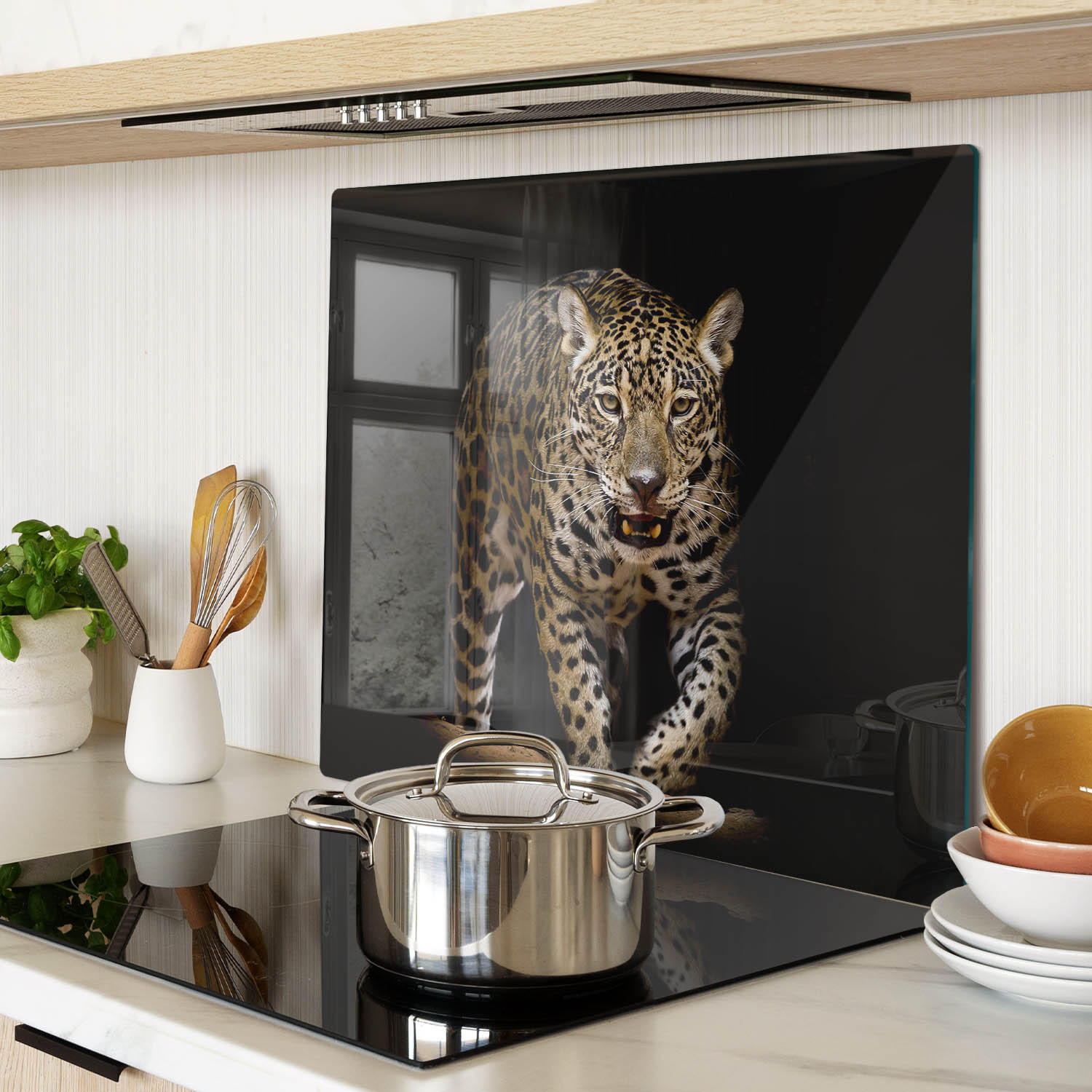 GLASPLATTE 60x52 cm Jaguar - Grau, Glas (60/0.4/52cm) - TULUP