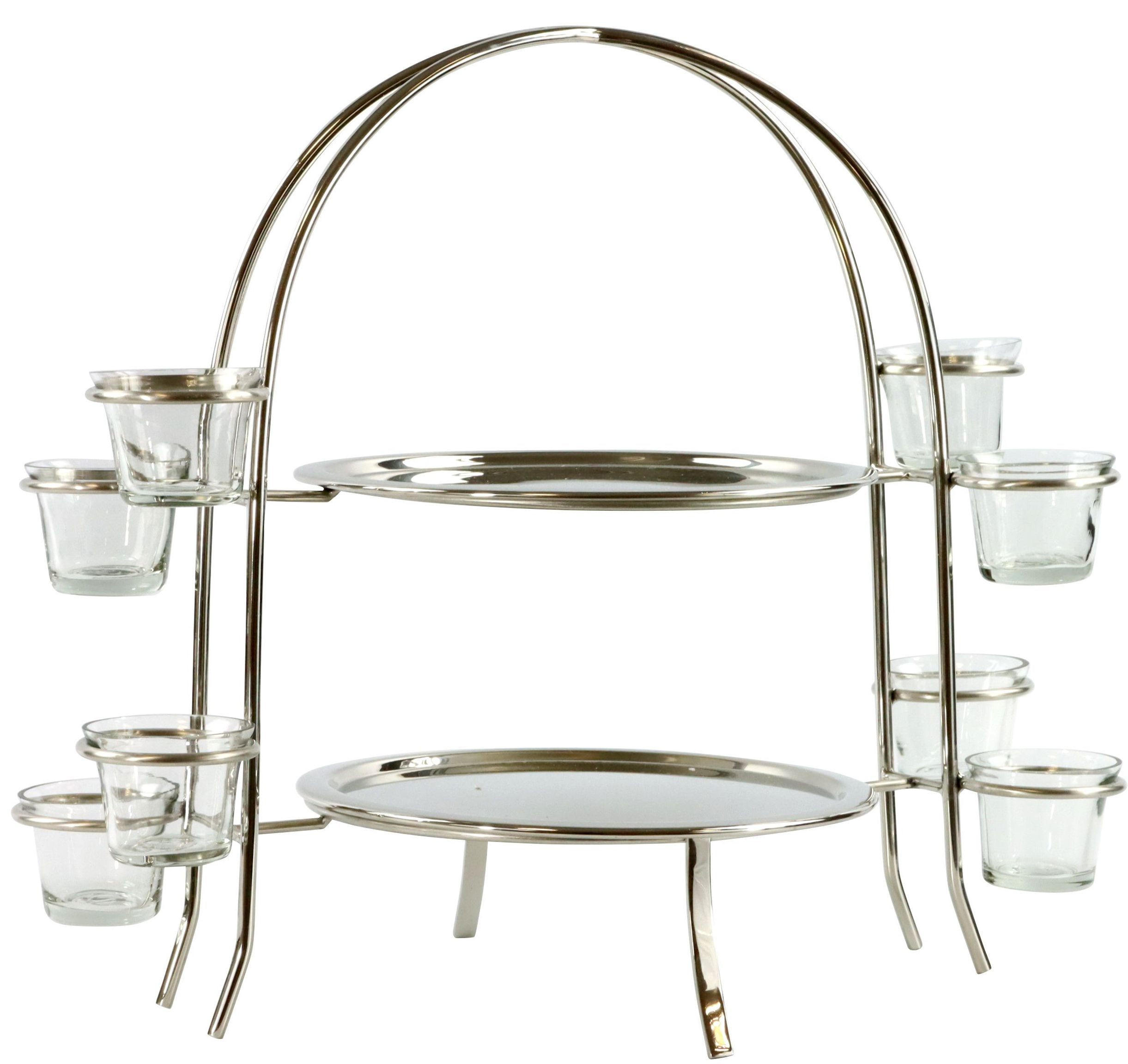 ETAGERENENSEMBLE Table 43x26x38cm - Silberfarben, Metall (22.5/38cm) - FURNARO