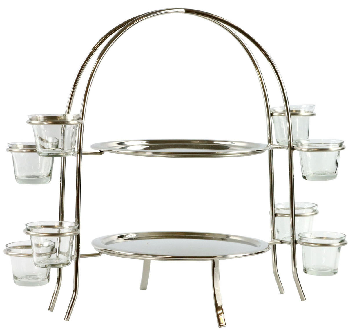 ETAGERENENSEMBLE Table 43x26x38cm - Silberfarben, Metall (22.5/38cm) - FURNARO