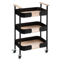 KÜCHENWAGEN Schwarz, Beige, Naturfarben - Schwarz, Metall (28.2/22.5/45.5cm) - 5five Simply Smart