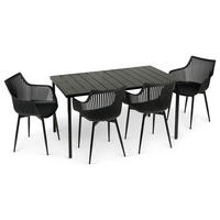 GARTENMÖBEL SET AZALEA VIOLETTA 5er Set schwarz - Schwarz, Metall - IDIMEX