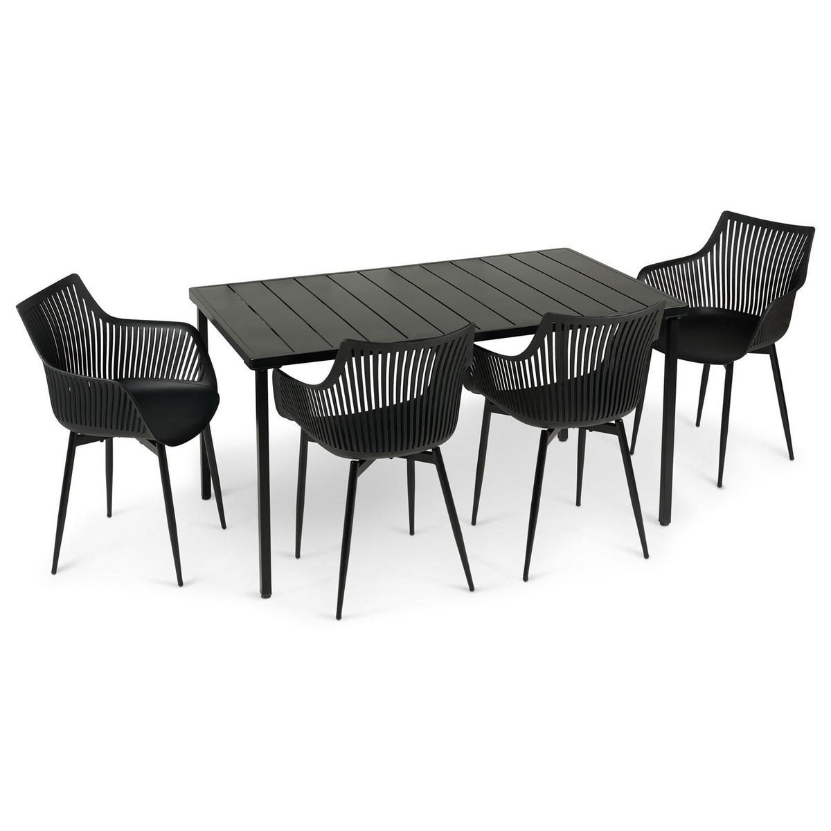 GARTENMÖBEL SET AZALEA VIOLETTA - Schwarz, Metall - IDIMEX