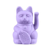 WINKEKATZE Lucky Cat Mini Maneki Neko, Kunststoff, Lilac, 9.8 cm - Lila, Kunststoff (6.7/9.8/5.2cm) - Donkey Products